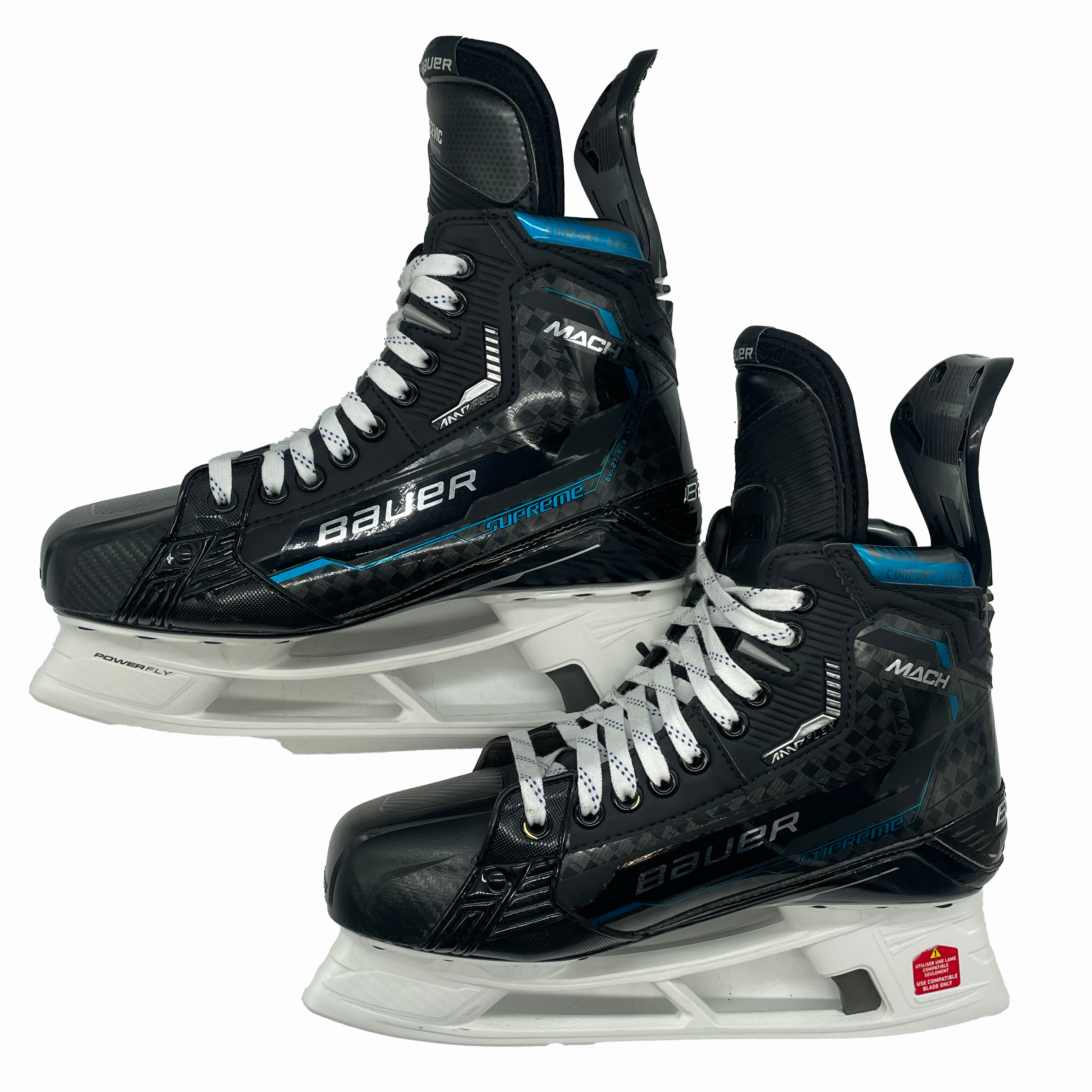 Patins de hockey Bauer Supreme Mach Pro Stock – Taille 9D (bleu poudre)